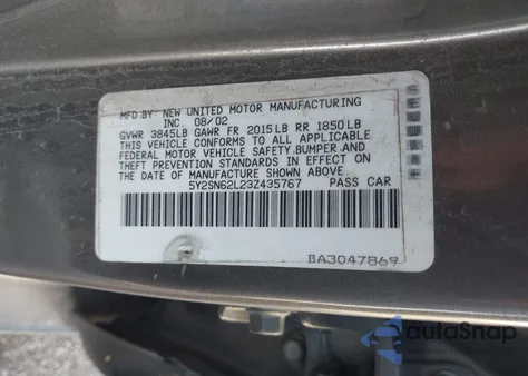 2003 Pontiac Vibe Gt from USA, damaged, VIN 5Y2SN62L23Z435767